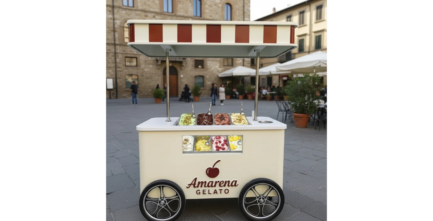 Chariot bar à glaces mobile vintage sur-mesure — BarConcept