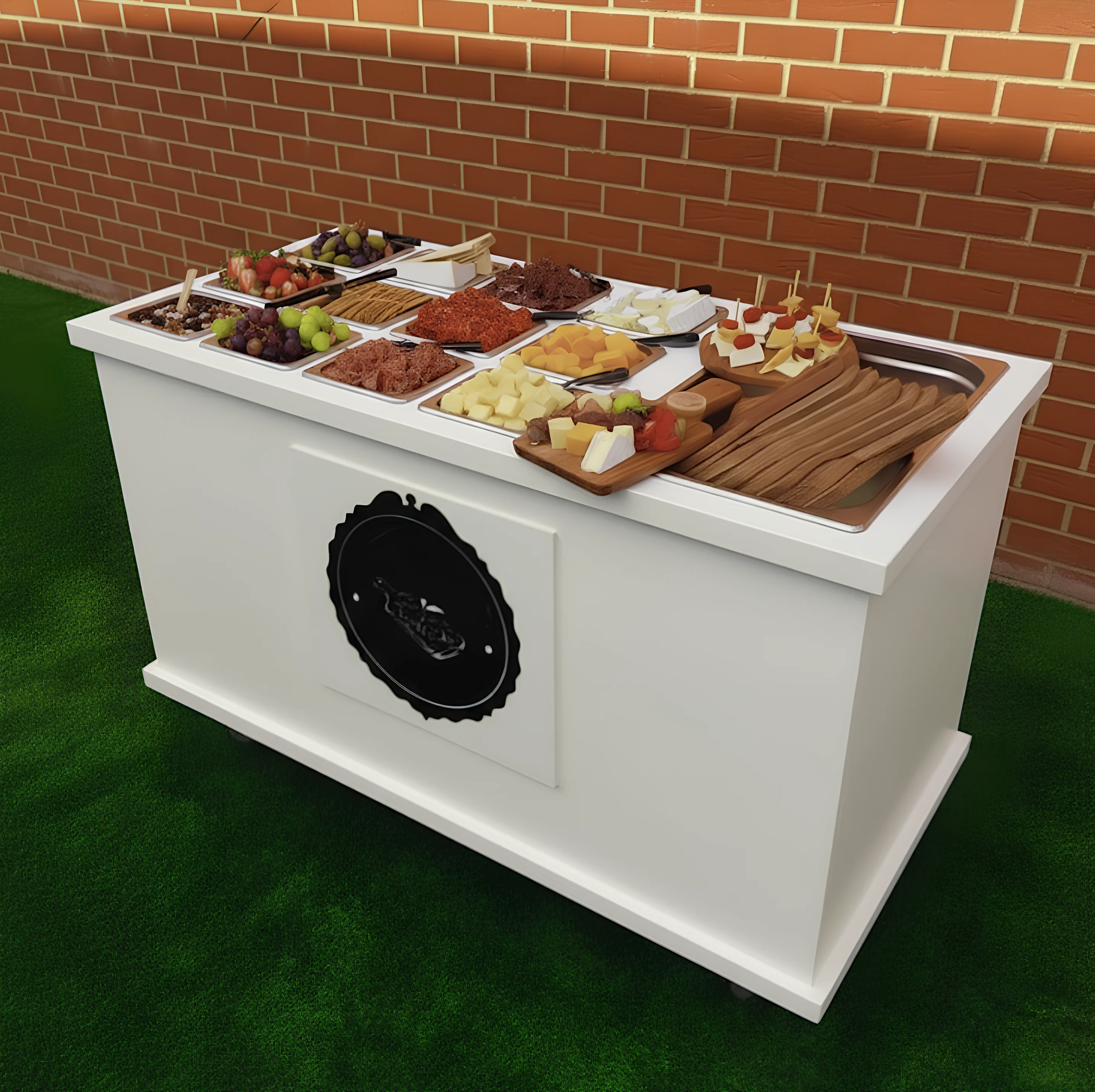 Stand mobile sur-mesure avec contenants inox BarConcept